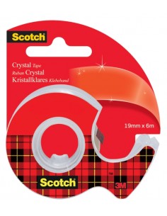 Scotch Crystal Cinta Adhesiva - Incluye Dispensador 19mm x 6m - Color Transparente