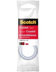 Scotch Crystal Pack de 2 Cintas Adhesivas Invisible 19mm x 10m - Supertransparente