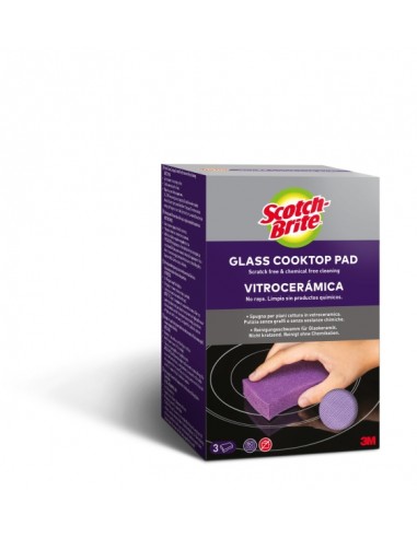 Scotch-Brite Pack de 3 Estropajos para Vitroceramica - Color Blanco