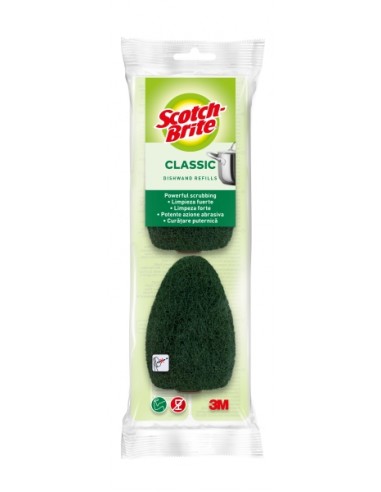 Scotch-Brite Recambios de Pack de 2Â Estropajos con Mango para Tareas Dificiles - Color Verde Oscuro