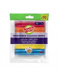 Scotch-Brite Pack de 10 Bayetas de Microfibra Multiusos - 31x29cm - Colores Surtidos