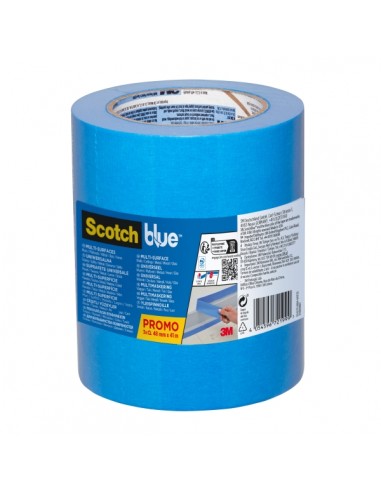 Scotchblue Pack de 3 Cintas de Enmascarar 48mm x 41m - 100-PEFC - Multisuperficie - Color Azul