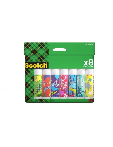 Scotch Pack de 8 Pegamentos en Barra Adhesivo Solido - 8gr por Unidad - Color Transparente
