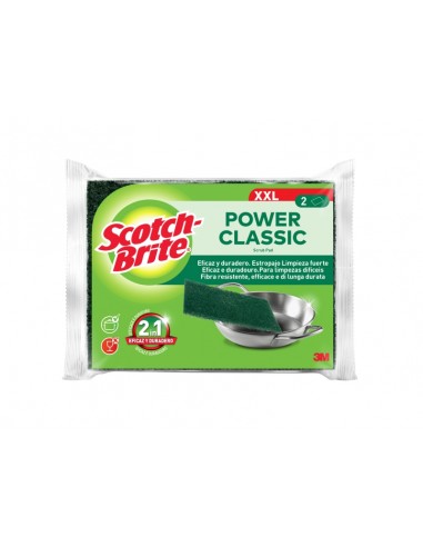 Scotch-Brite Classic Pack de 2Â Estropajos de Cocina XL - Color Verde Oscuro