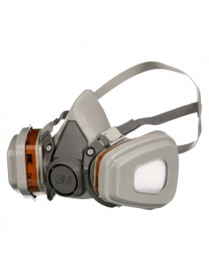 3M Mascarilla de Media Cara - Filtros Reemplazables Incluidos - para Vapores Organicos - Reutilizable - Color Gris
