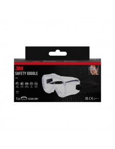 3M Classic Gafas de Seguridad - Ventilacion Indirecta - Lente Incolora - Uso Compatible con Gafas Graduadas - Goma Ajustable