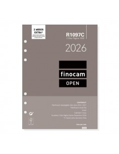 Finocam R1097C Recambio para Agendas Open en Catalan - Anual 2026 - Formato 1000 - 155x11x215mm - 2 Dias por Pagina - Color