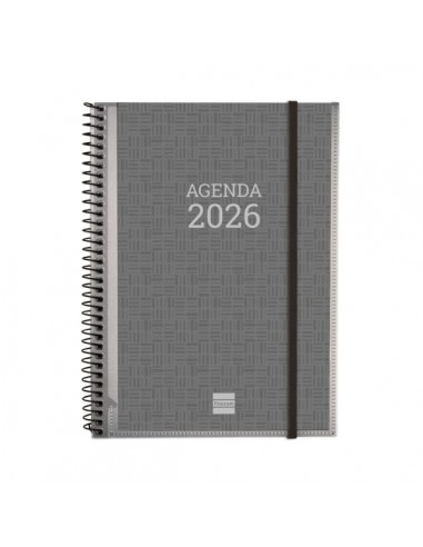 Finocam Agenda Personalizable - Tapa Blanda - Cierre de Goma - Formato E10 - 162x14x212mm - Semana Vista en Vertical - Color