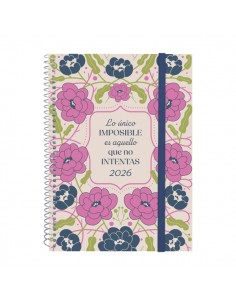 Finocam Design Collection Agenda de Espiral - Anual 2026 - Tapa Ligera - Formato E10 - 162x14x212mm - Semana Vista Horizontal