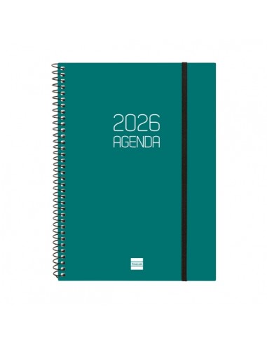 Finocam Opaque Agenda de Espiral en Catalan - Anual 2026 - Tapa Ligera - Cierre con Goma Elastica - Formato E10 -