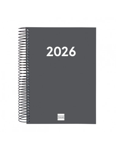 Finocam Espiral Recambio Anual 2026 para Agendas Duo - Anual 2026 - Formato E10 - 175x29x212mm - 1 Dia por Pagina - Color