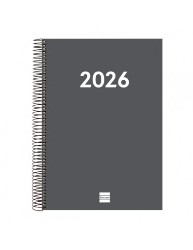 Finocam Espiral Recambio Anual 2026 para Agendas Duo - Anual 2026 - Formato E40 - 230x29x297mm - 1 Dia por Pagina - Color