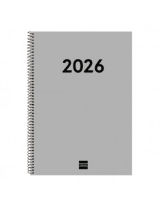 Finocam Espiral Recambio Anual 2026 para Agendas Duo - Anual 2026 - Formato E40 - 217x14x297mm - Semana Vista en Vertical -