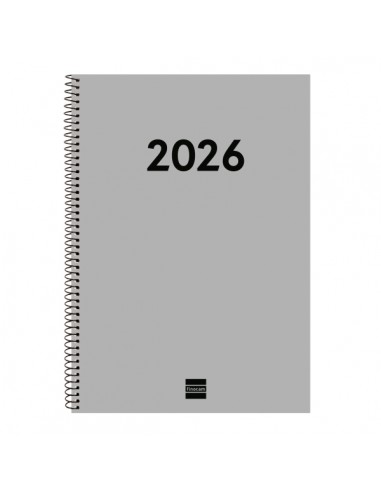 Finocam Espiral Recambio Anual 2026 para Agendas Duo - Anual 2026 - Formato E40 - 217x14x297mm - Semana Vista en Vertical -