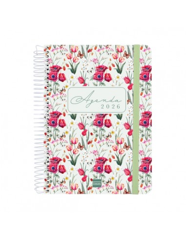 Finocam Cloe Agenda de Espiral en Catalan - Anual 2026 - Planificador - Cierre de Goma - Formato E10 - 175x28x214mm - 1 Dia