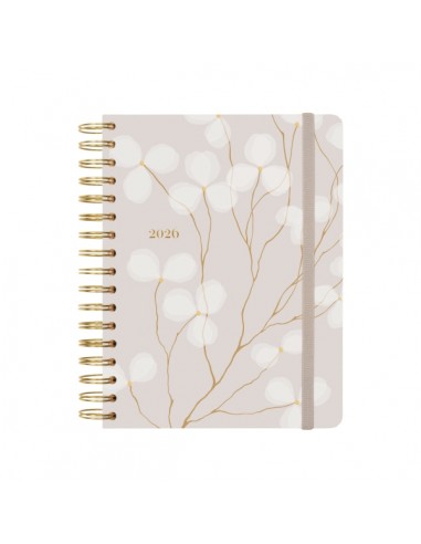 Finocam Optimal Agenda de Espiral Internacional - Anual 2026 - Planificador - Cierre de Goma - Formato 1 4 - 155x215mm -