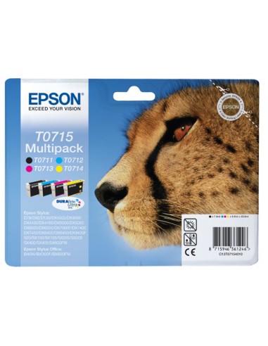 Epson T0715 Pack de 4 Cartuchos de Tinta Originales - C13T07154012