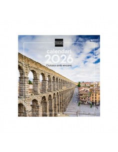 Finocam Calendario de Pared en Catalan - Anual 2026 - Imagenes Variadas - 300x300mm - Espacio para Escribir - Tematica de