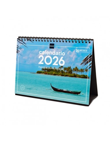 Finocam Calendario de Sobremesa - Anual 2026 - Imagenes Variadas - Espacio para Escribir - Tematica de Paisajes