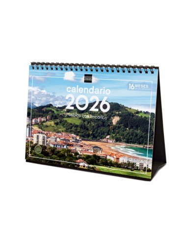 Finocam Calendario de Sobremesa - Anual 2026 - Imagenes Variadas - Espacio para Escribir - Tematica de Ciudades y Pueblos