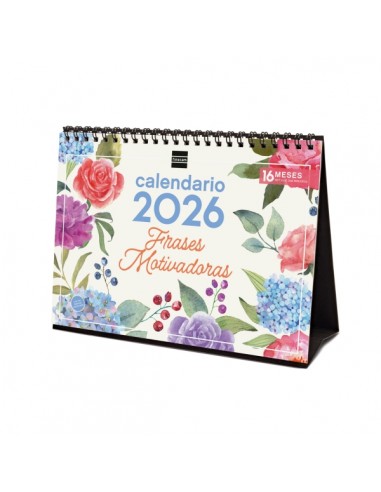 Finocam Calendario de Sobremesa - Anual 2026 - Imagenes Variadas - Espacio para Escribir - Tematica de Frases Motivadoras