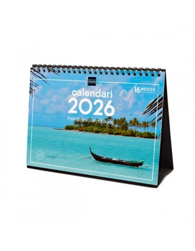 Finocam Calendario de Sobremesa en Catalan - Anual 2026 - Imagenes Variadas - Espacio para Escribir - Tematica de Paisajes