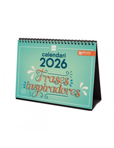Finocam Calendario de Sobremesa en Catalan - Anual 2026 - Imagenes Variadas - Espacio para Escribir - Tematica de Frases