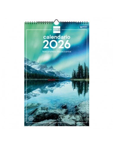Finocam Calendario de Pared - Anual 2026 - Imagenes Variadas - con Espiral - Espacio para Escribir - Tematica de Naturaleza