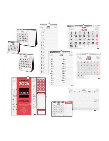Finocam Pack de 70 Calendarios Neutros Surtidos en Catalan - Anual 2026 - Color Surtidos