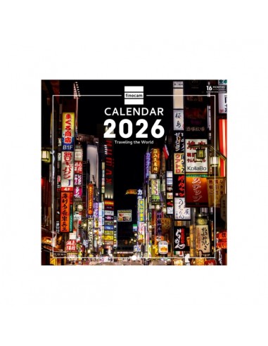 Finocam Calendario de Pared Internacional - Anual 2026 - Imagenes Variadas - 191x5x185mm - Tematica de Viajes