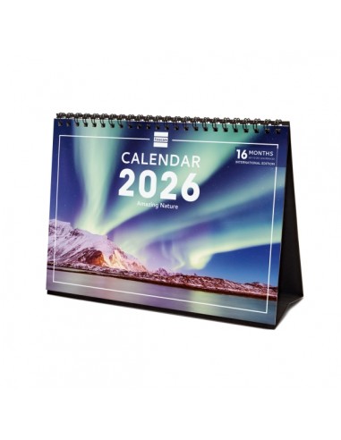 Finocam Calendario de Sobremesa Internacional - Anual 2026 - Imagenes Variadas - 210x70x155mm - Tematica de Naturaleza