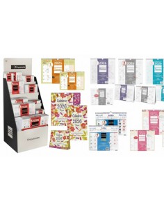 Finocam Expositor de Pie con 163 Calendarios Neutros y Trendy Surtidos en Catalan - Anual 2026 - Estructura de Carton - Color