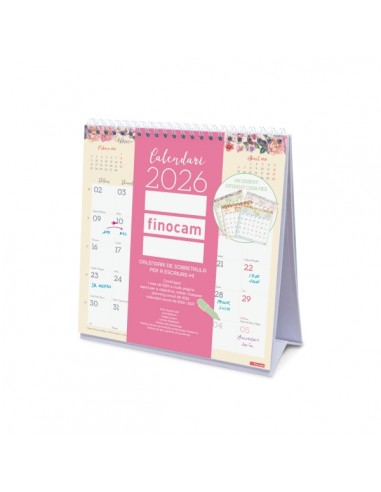 Finocam Design Calendario de Sobremesa en Catalan - Anual 2026 - 190x70x205mm - Color Surtidos