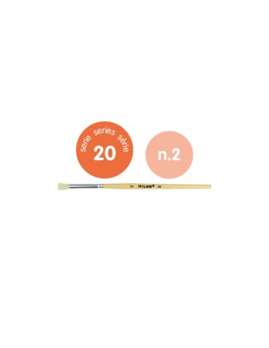 Milan 20 Pack de 12 Pinceles para Estarcido Numero 2 - Bolsa con Colgador - Pelo Corto - Color Madera Claro