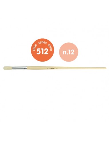 Milan 512 Pack de 4 Pinceles Redondos para Oleo Numero 12 - Bolsa con Colgador - Cerda Natural - Color Madera Claro