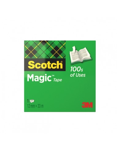 Scotch Magic Cinta Adhesiva Invisible - 12mm x 33m - Color Transparente