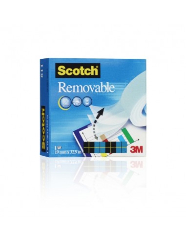 Scotch Cinta Adhesiva Invisible 19mm x 33m - Reutilizable - Transparente