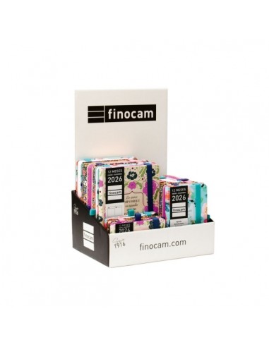 Finocam Minimal Design Expositor con 12 Agendas en Catalan - Anual 2026 - Color Surtidos