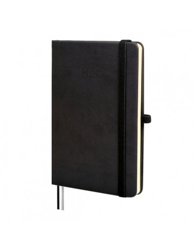 Finocam Minimal Textura Agenda - Anual 2026 - Tapa Dura - Cierre con Goma Elastica - Formato M4 - 124x16x174mm - Semana Vista