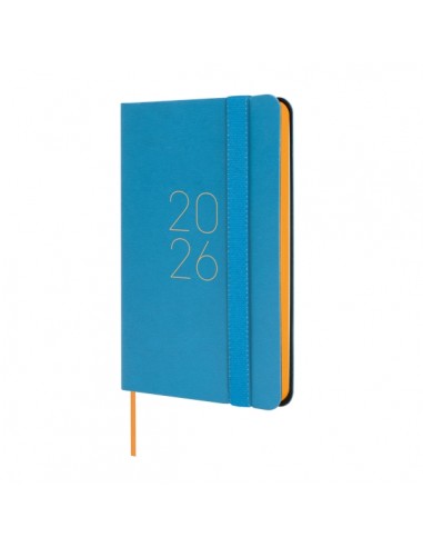 Finocam Flexi Lisa Agenda - Anual 2026 - Tapa Blanda - Formato F2 - 85x13x130mm - Semana Vista Horizontal - Color Azul
