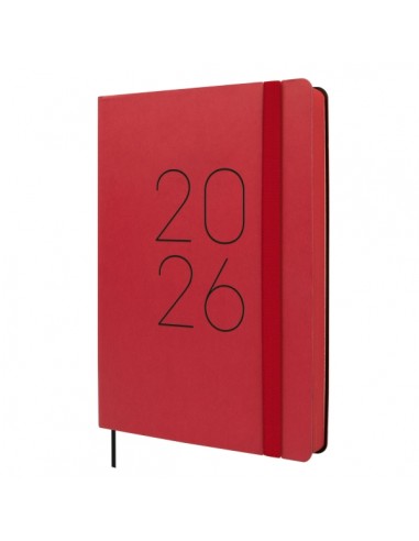 Finocam Flexi Lisa Agenda en Catalan - Anual 2026 - Tapa Blanda - Formato FA5 - 151x23x214mm - 1 Dia por Pagina - Color Rojo