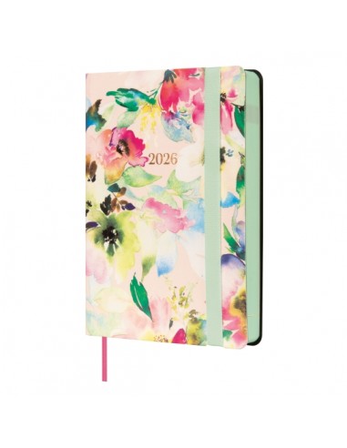 Finocam Flexi Joy Agenda - Anual 2026 - Tapa Blanda - Formato F2 - 85x23x130mm - 1 Dia por Pagina - Tematica de Flores