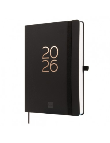 Finocam Capri Agenda Internacional - Anual 2026 - Formato FA5 - 153x23x214mm - 1 Dia por Pagina - Color Negro
