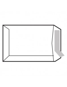 Sam Pack de 250 Sobres de Papel Offset 100grs - Medidas 184x261mm - Autoadhesivo con Tira de Silicona - Color Blanco