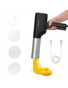 Cecotec Fun EasyPasta Maquina para Pasta y Churros - 40W - Portatil - Capacidad de 200g - Incluye 3 Discos para Pasta - Disco