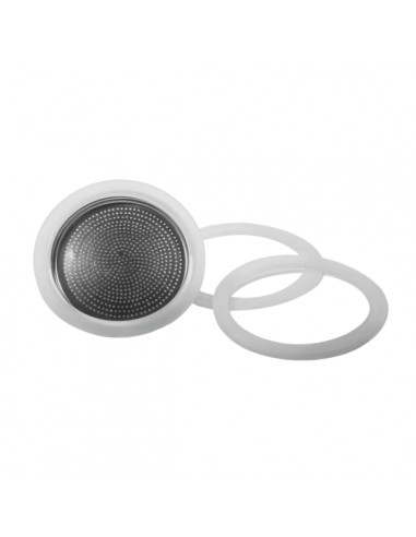 Cecotec Piccolina Filtro para Cafetera Italiana de 2 Tazas - Incluye 3 Juntas - Aluminio Resistente de Alta Calidad - Facil