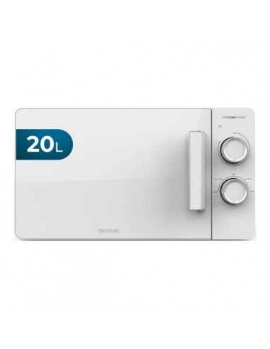 Cecotec Proclean 3020 Flatbed Microondas sin Plato - Potencia de 700W - Capacidad 20L - Revestimiento Ceramico - Temporizador