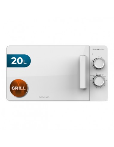 Cecotec Proclean 3120 Flatbed Microondas sin Plato - 700W - Capacidad de 20L - Grill de 800W - Tecnologia 3Dwave Envolvente -
