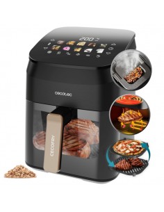 Cecotec Cecofry and Grill Smokin' 4500 Freidora sin Aceite 3 en 1 - 1900W - Ahumador Integrado - Coccion Rapida y Uniforme -