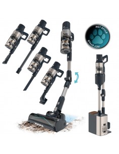 Cecotec Conga Rockstar 5500 Station Pet Flex Aspirador Escoba Vertical sin Cable - 700W - 30kPa - Autonomia 90min - Tubo